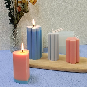 Artistic clover heart and pillar silicone molds for DIY scented candles and gypsum soap