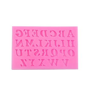 3-piece pink silicone mold featuring 26 capital letters for cake and chocolate baking