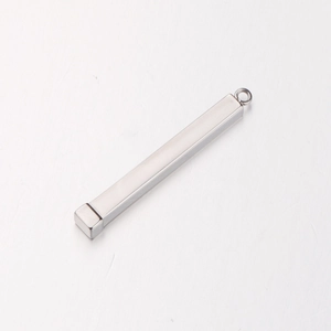 Colgante de barra rectangular de acero inoxidable plateado pulido para joyería DIY