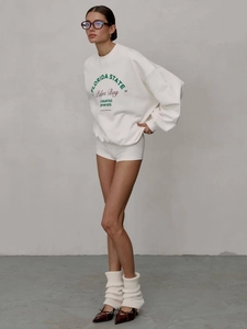 White crewneck sweatshirt with vintage Florida State print and relaxed fit style