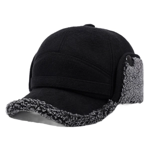 Winter thermal earflap hat for men with faux fleece lining and windproof fabric