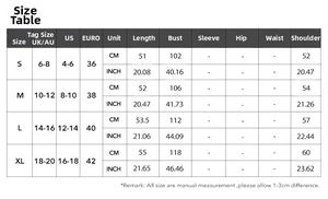 Size chart table for women short sleeve v-neck sweater showing length and bust measurements