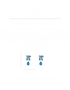 Detailed size specifications of blue crystal bowknot drop earrings made of alloy and rhinestone