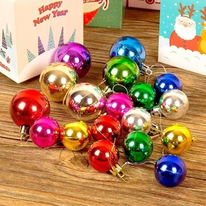Set of 4cm shiny electroplated Christmas balls in 6 vibrant colors for festive tree decor