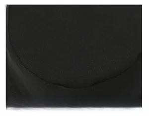 Close-up of durable top stitching and cotton twill texture on a black bucket hat