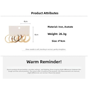 Detail showing 4cm diameter gold metal and tortoise shell acetate hoop earrings set