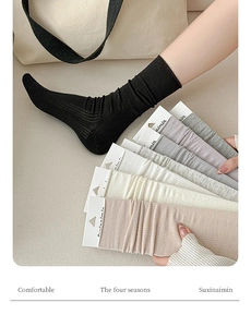 Detailed texture of cotton blend ribbed socks showing elastic knit in multiple pastel colors