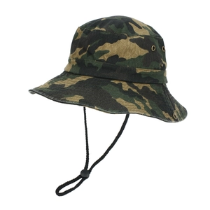 Klassischer Dschungel-Camo-Cowboyhut mit breiter Krempe und verstellbarem Kinnriemen