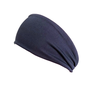 Navy blue breathable athletic sweatband with elastic seamless knitted fabric for sports