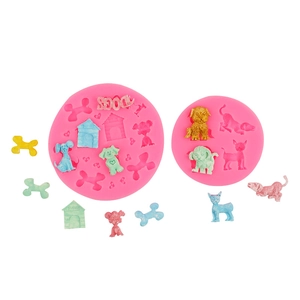 Kit de moules en silicone pour chiens et os pour décoration de gâteaux et chocolat