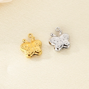 Butterfly Charm Pendant Stainless Steel 18K Gold Plated Hollow 3D Tiny For DIY Jewelry Making Crafting