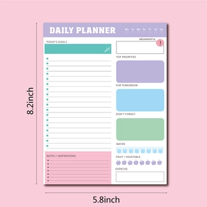 Blocco note colorato per agenda giornaliera da 5,8x8,2 pollici per gestione tempo