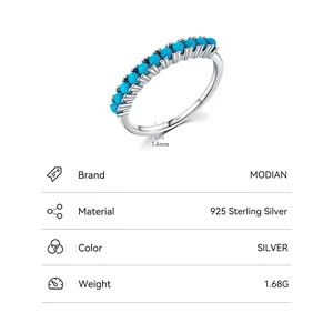 Minimalist S925 sterling silver ring featuring a turquoise stone inlay design