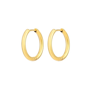 Pendientes de aro clásicos en acero inoxidable chapado en oro de 18 quilates