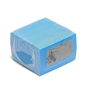 Stack of blue polarized sunglasses test cards showing motorcycle pattern in white background