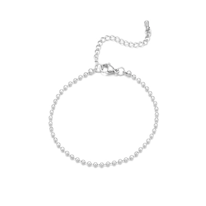 Minimalist 304 stainless steel ball chain bracelet with lobster clasp on white background