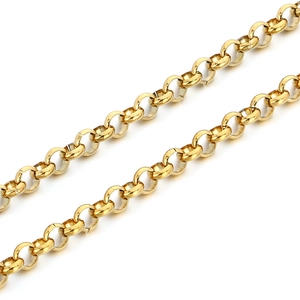 Golden 304 stainless steel round pearl chain roll for DIY jewelry making supplies
