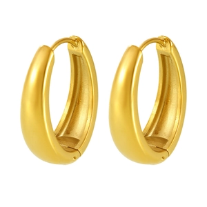 Minimalist gold-plated stainless steel U-shaped hoop earrings with a polished finish