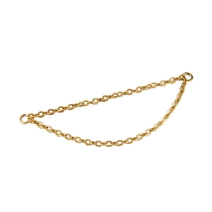 G23 titanium double gold chain nose ring with zircon stones for body piercing jewelry