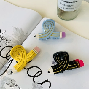 Creative Pencil Shape Acetate Hair Claw Clip Cute Candy Color Contrast Hairpins Manga Style For Women Girls