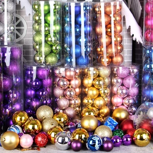 Kit de Boules de Noël en Plastique Incassables Brillantes Mates Pailletées Bidon pour Décoration de Sapin Fenêtre Fête Décoration Festive