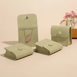 Microfiber Jewelry Pouch Mini Suede Storage Bag With Snap Button Portable Organizer For Rings Earrings Necklaces