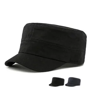 Cadet Cap Militär Mütze Baumwolle Flat Top Verstellbar Elastisch Outdoor Sonnenschutz Atmungsaktiv Unisex