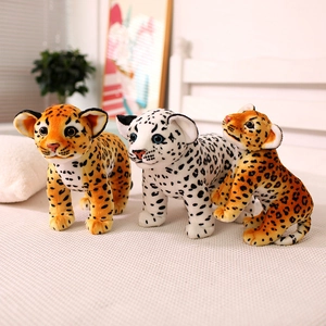 Realistic Simulation Leopard Plush Toy Soft Stuffed Animal Standing Snow Leopard Doll For Kids Home Decor Gift