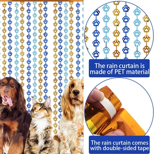 Laser PET rain curtain with pet paw patterns for birthday party backdrop decoration