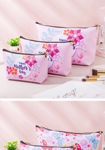 Pink floral toiletry bag set with butterflies and Happy Mother's Day text