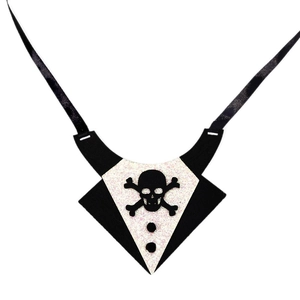 Halloween pet bowtie with skull pattern and spider theme for cats and small dogs