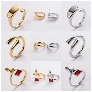 Adjustable Open Ring For Women 304 Stainless Steel Minimalist Geometric Daily Jewelry Style Elegant Fashion Accessory