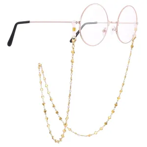 Chaîne De Lunettes En Acier Titane En Forme De Cœur Cordon De Lunettes Antidérapant Pour Femmes Collier Porte Lunettes Élégant