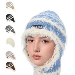 Winter Earflap Hat Acrylic Knit Faux Fur Plush Lined Windproof Warm Pilot Trapper Cap For Men Women Retro Style
