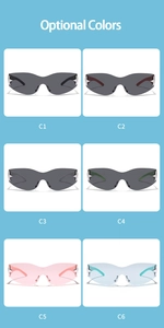 Detailed grid showing optional Y2K wrap-around sunglasses with silver star decor
