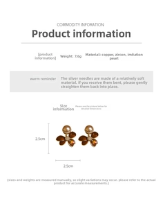 Détail montrant les dimensions des boucles d'oreilles fleur vintage avec zircon