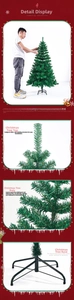 Detail of fire-retardant PVC pine needles and sturdy steel base of artificial Christmas tree