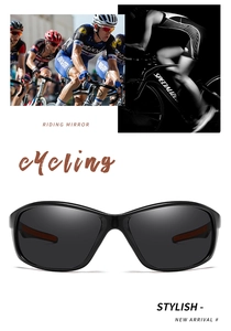 Detail of professional polarized cycling sunglasses with orange anti-slip temple pads
