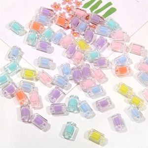 Colorful cylinder acrylic beads with transparent shell for DIY jewelry making