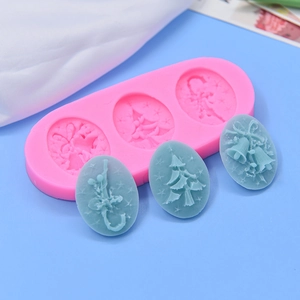 Christmas tree and bell embossed silicone mold for DIY baking and cake decorating