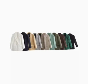 Detailed color palette showing 11 variations of stylish women's long sleeve blazers