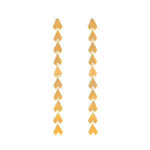 Orecchini asimmetrici lunghi a nappa in acciaio inossidabile placcato oro 18k elegante