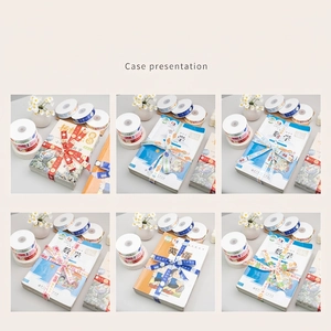 Colorful decorative ribbon gift set with various patterns for student book packaging