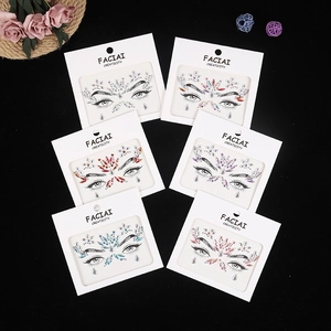 Face Gems Rhinestone Stickers Acrylic Body Jewelry For Festival Rave Makeup Self Adhesive Floral Heart Shapes Decorations