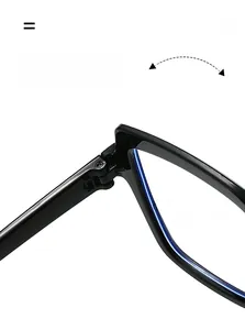Detail of strong hinge structure on black square glasses frame for smooth folding