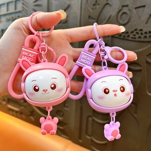 Portachiavi creativo con coniglio rotante ciondolo borsa in silicone carino decorato