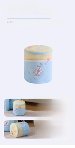 Detail of 3D cylinder laundry mesh bag with polar bear print and reinforced metal zipper