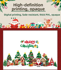 Detailed digital print of Santa and Reindeer on thick PVC Christmas window stickers