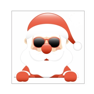 Christmas Santa Claus wall switch sticker featuring Santa with sunglasses in vector style