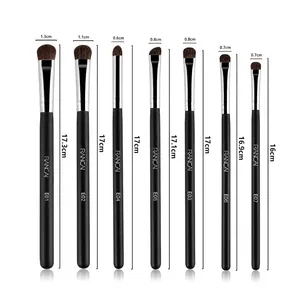 7-piece set of horse hair eyeshadow brushes with size details for blending and precision